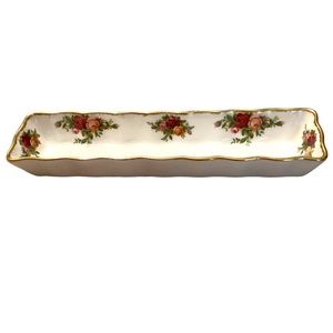 Royal Albert , Old Country Roses, Rectangular trinket, mint, olive, dish.
